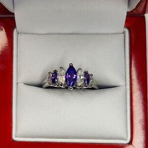 Amethyst & CZ Ring